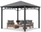 TOOLPORT Gartenpavillon 3x3 m Stahldach Hardtop ohne Seitenteile, Pfosten 9x9 cm