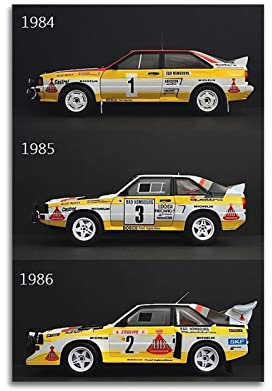 Auto-Poster Audi Quattro S1 E2 - Rallye-Renn-Gemälde, Leinwand Wandkunst, Moderne Familienschlafzimmer-Dekoration, 30 x 45 cm