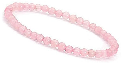Unique Gems Perlenarmband Edelstein Damen Armband echter Rosenquarz Ø 4mm Chakra Perlen Buddha Schutzarmband