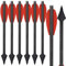 WANVZMR 6,3 Carbon Pistole Armbrust Bolzen Pfeile mit Jagdspitzen Jagdpfeile,Mini Armbrustbolzen Armbrustpfeile für 50-110lbs Pistolenarmbrust Präzisionsziel Jagd Bogenschießen (Type1 Rot 6PCS)