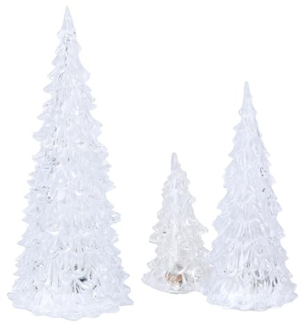 HOMSFOU Lighted Christmas Tree 3pcs Mini Tabletop Acrylic Christmas Tree Glowing Christmas Tree Light Up Xmas Tree for Holiday Christmas Table Centerpieces Decoration