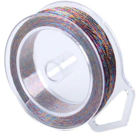 1 Rotoli 6 Filo Scuro per Uncinetto 0.4mm x 50 Metri,Filato per Palline di Natale Collane e Perline Artigianato,Confezioni Regalo,Hobby Creativi Non Elastico (Colore Scuro)