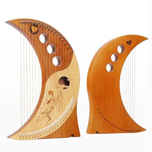 FJAUOQ Arpa Lira 19 Corde Violino Greco Strumento Musicale Arpa Portatile con Chiave di Accordatura con Borsa per Trasporto per Principianti Amanti della Musica