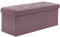 BRIAN & DANY Folding Storage Ottoman Bench, Velvet Large Footstools Cube for Living Room and Bedroom 110 x 40 x 40 cm - Light Purple