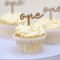 Ginger Ray 'One' Wooden Cupcake Toppers Baby's 1st Birthday Cake Decorations 6 Pack