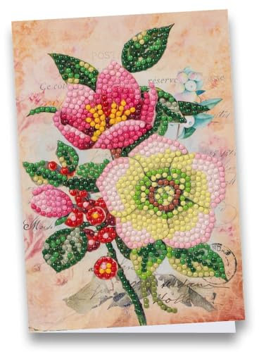 Ideen mit Herz Diamond-Painting-Grußkarte | Din B6 (11,5 x 16,5 cm) | 370 g/m² | inkl. Umschlag & Werkzeug (Christrosen)