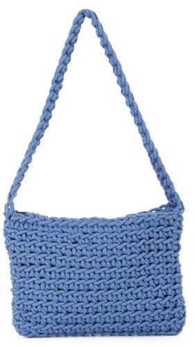 EVEOUT Woven Clutch for Women Girl Small Crochet Tote Handbag Beach Woven Shoulder Bag Purse