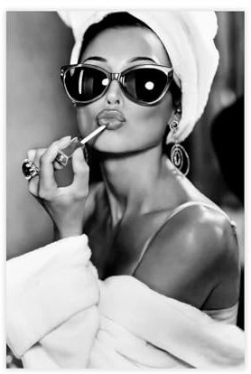 Hndeial Audrey Hepburn Lippenstift-Kunst-Leinwand-Poster, Schlafzimmer-Dekor, Sportlandschaft, Büro, Raumdekoration, Geschenk, ungerahmt, 30 x 45 cm