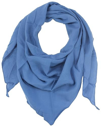 fashionchimp BASIC-Dreieckstuch in Uni-Farben aus 100% Baumwolle, Dreieck Musselin-Schal, leichtes Tuch für Damen und Herren (Jeans-Blau)