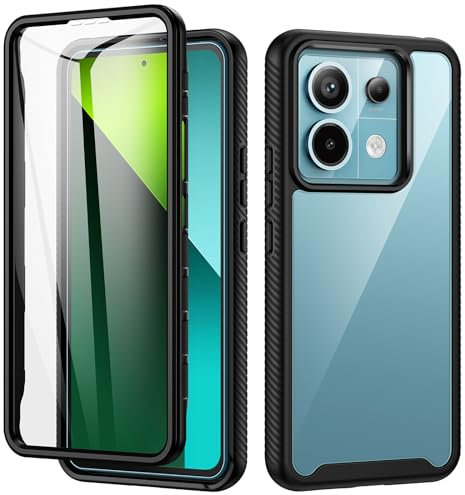 seacosmo Coque pour Xiaomi Redmi Note 13 Pro/Poco X6 5G, Antichoc Housse avec Protection d'écran, 360° Téléphone Etui Double Face Case Transparent Intégrale Coque pour Note 13 Pro 5G / Poco X6 - Noir