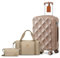 Sea choice Valise Cabine 55cm Set de 3 Valises de Voyage Rigide en ABS Trolley avec Trousse de Toilette et Sacs de Voyage Serrure TSA et 8 Roues Multidirectionnelles