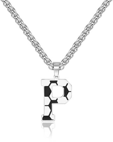 Lantine Fußball Buchstaben Halskette Fußball Anhänger Edelstahl Buchstaben P 55cm Kette Fußball Geschenke