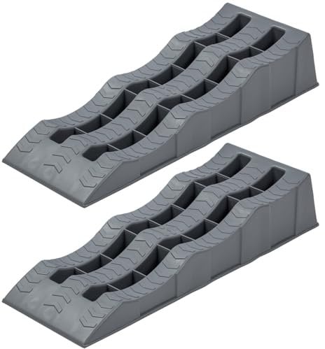 KATSU Rampas de Nivelación para Caravanas 2 Piezas Capacidad de 4 Toneladas Capacidad 3 Niveles Resistente Cuñas para Autocaravana Campervan Vehículos Garaje Taller