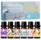 SoulOrigin Clean Essential Oils Set, Fragrance Oil Set for Oil Diffusers, Home,Scented Oils 6x10ml - Beach Sage Laundry Detergent, Citrus Burst, Lavender Fields, Fresh Linen, Warm Petals, Fresh Cotton
