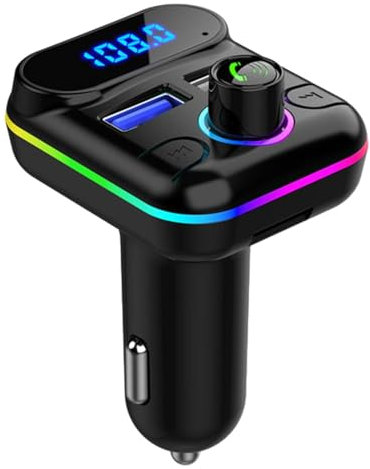 Xvilmaun Trasmettitore FM per lettore MP3 per auto,Illuminazione Adattatore radio, ricevitore, lettore MP3, trasmettitore FM - Con U Disk Jack M33 Car Aux Trasmettitore Lettori audio per tutti gli