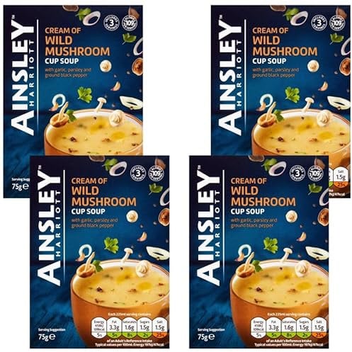 Soup Bundle with Ainsley Harriott Cream of Wild Mushroom Cup Soup 75g - 4 Pack | Suitable For Vegetarians.