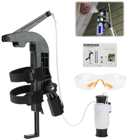 Spray Can Extension Pole Adaptor, Sprayer Bracket Adaptor, Hornet Spray Can Holder, Spray Cans Extension Window Handle with Goggles, Adjustable Angle Spray Extender for Aerosol Spray Paint/Cleaning