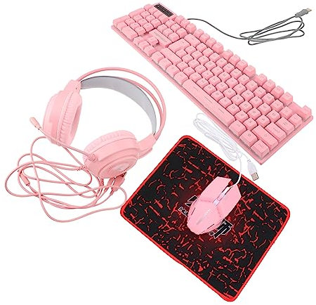 Artibetter 1set Rgb Gaming Keyboard and Mouse Headset and Mousepad Wired Computer Accessory Bundle for Office and Gaming Use Backlit Design Ergonomic and