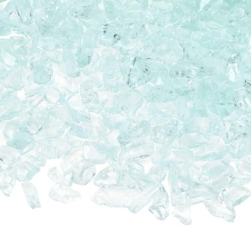 M METERXITY Pierre de Gravier en Verre à Haute Brillance, Gemmes en Verre, Verre Concassé, Morceaux de Verre Cassé pour l'Artisanat/Vases/Décorations de Jardin 6-9mm, 900g [Transparent]