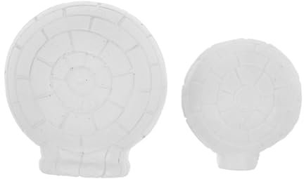 DRESSOOS 2 Stück Mini Iglu Figuren Aus Resin Kleine DIY Polar Schneehäuser Detailreiche Mikro Landschaftsdekorationen Tragbare Winter-Szene Für Puppenhäuser Und Bastelprojekte