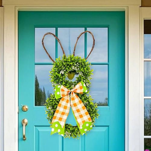 Hase Osterkranz, Osterhase Deko Türkranz Frühling, Osterdeko Osterkranz Haustür, Hase Türkranz Ostern Deko Frühling Türkranz zum Aufhängen, Osterdeko Modern Türkranz in Hasenform, Osterdekoration