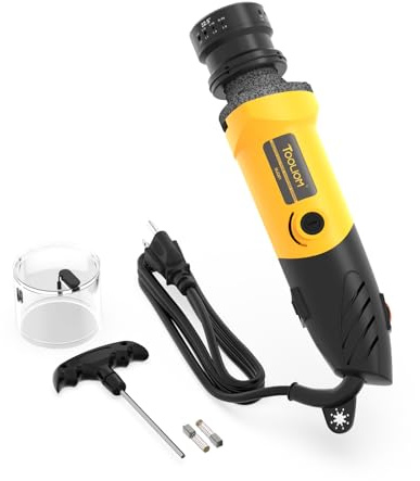 TOOLIOM 110 V Wolfram-Elektrodenschärfer, 4 Größen und 3 Winkel | 6-Gang-Motor, 15.000-24.000 U/min, schneiden, schleifen und schärfen