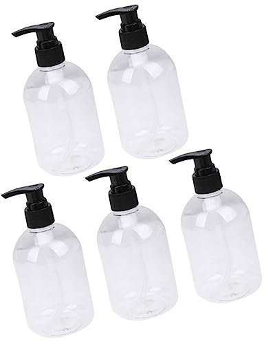 Happyyami 5pièces Bouteilles De Gel Douche Refillables Conteneurs De Toilettage pour Shampooing Lotion Et pour Maison Et Voyage Noir