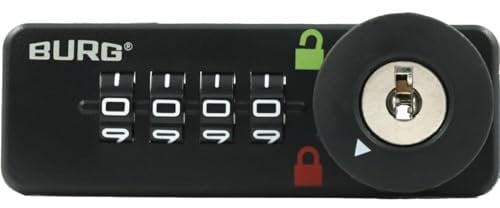 Burg Zahlenschloss Möbel sPinLock510 DIN-links ideal als Spindschloss und Schrankschloss - ohne Riegel, schwarz
