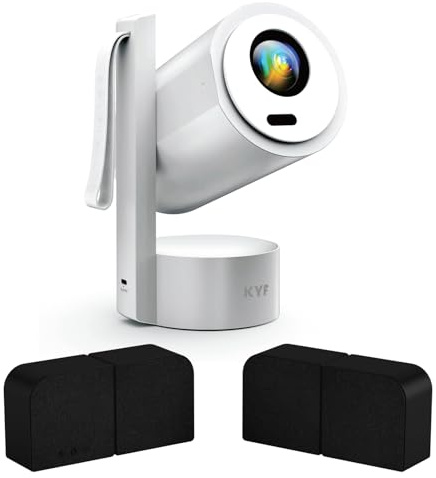 KYF Kit Cinéma Portable, Vidéoprojecteur Android 13 Full 4K Batterie 5000 mAh, Enceintes Bluetooth 20W,