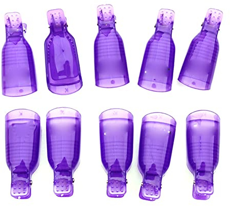 Hamwesh Nail Polish Remover Clamp/Holder Gel Cleaner Efficient Purple 10Pcs/Set for Manicure Professionals