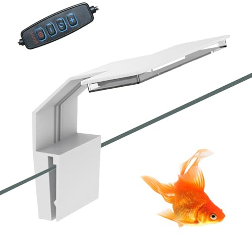 Aquarium LED Beleuchtung, Vollspektrum Aquarium Lampe mit Clip, 4 Farben Dimmbare Aquarien Pflanzen Licht, USB Aquarien Licht für Süßwasser Fischtank, Wasserpflanzen, Deko