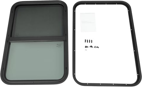 Camper Fenster mit Fliegengitter, 76.2x50.8cm Schiebefenster Wohnwagen Fenster Ausstellfenster Wohnwagen Schiebefenster mit Insektenschutz Sonnenschutz für Camper Wohnmobile Baufahrzeuge Marine