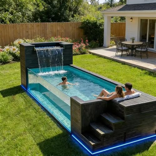 Piscina portatile con contenitore in vetroresina cortile giardino piscina per piccoli spazi all'aperto tempo libero spa piscina per uso domestico noleggio resort relax