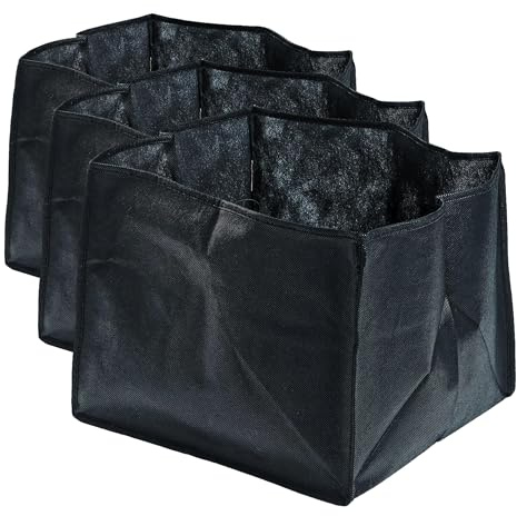 Oase 51203 Pflanzkorb Textil viereckig 30, 27 L Inhalt - für Wasserpflanzen, Teichbepflanzung, erleichtert das Einwintern, sicherer Halt am Teichgrund (Packung mit 3)