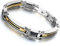 Cupimatch Armband Herren Biker Armreif: 8 mm Edelstahl CZ Silber Gold Herrenarmband Link Männer Armband 22,1 cm Geschenk für Freund Ehemann Vater Bruder Sohn