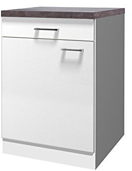 Flex-Well Küchenschrank LUCCA | Unterschrank | 1-türig, 1 Schublade | Breite 60 cm | Weiß