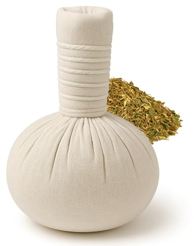 Kitama Kräuterstempel 200g (10 Stk.) aus Thailand - Massage zur Entspannung | Original Kräuter-Stempel zur Lösung von Verspannungen & Muskelkater. Für professionelle Wellness, Spa & Physiotherapie