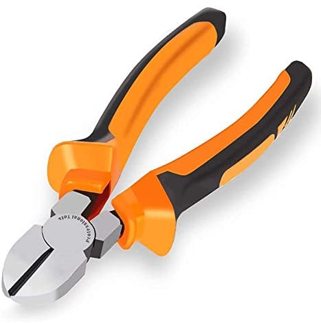 BOENFU Diagonal Cutting Pliers 160mm Side Cutters Heavy Duty Wire Cutters with Anti-Slip Handle 6 inch Professional Nippers Wire Clippers, Orange