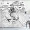 ABAKUHAUS Anker Duschvorhang, Zentangle Ozean Wolken, Stoffliches Gewebe Badezimmerdekorationsset mit Haken, 175 x 200 cm, Schwarz und weiß