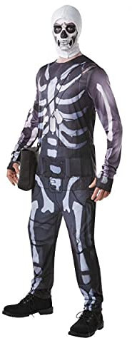 Rubies 300195L Offizielles Fortnite Skull Trooper Kostüm, Gaming-Haut, Unisex Tween, Mehrfarbig, Größe L, Brustumfang 42-44