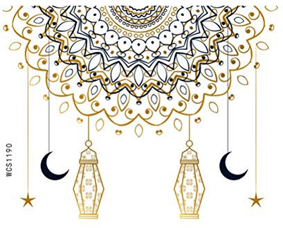 Amosfun diy Abnehmbare Wandaufkleber PVC Aufkleber Dekoration für Wand Ramadan Wandtattoos Muslim Culture Series