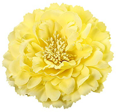 Cheerlife 2 Stück Frauen Baby Mädchen Kinder Blumen Ansteckblume Haarblume Haarspangen Set Schleife Haarschmuck Pfingstrose Gelb