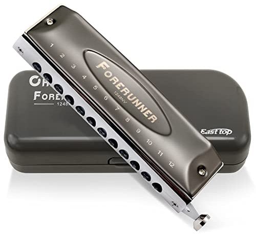 East Top Chromatic Harmonica Tonart C 12-Loch 48 Töne Professional Mundharmonika für professionelle Spieler, Anfänger, Studenten, Erwachsene,als bestes Geschenk