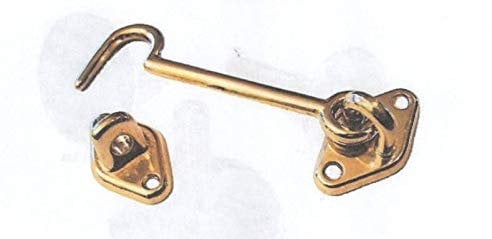 Gancio fermapersiane mm 100 in ottone lucido