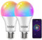 EXTRASTAR Lampadine Smart intelligenti Led E27 WiFi, 10W 1000Lm Luci Calde/Fredde e 16 Milioni di Colori, Compatibile Con Alexa, Google Home e con timing- Pacco da 2