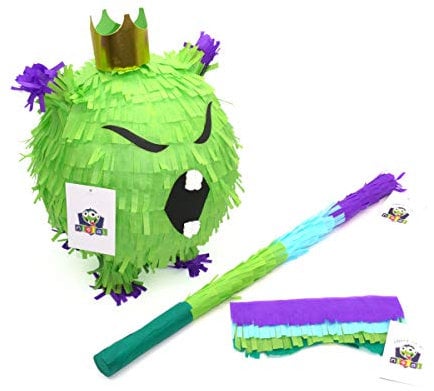 Nislai® Virus Pinata Set | Monster Set | Ideal als Geburtstag Spiel | Scherz Geschenk | Halloween und Überraschungs-Party | Inkl. Stock und Augenbinde | 38x25x25