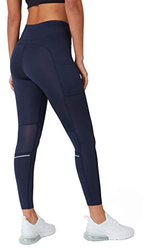 TCA SuperThermo Performance Leggings für Damen, High Waist, Blickdicht Sportleggings mit Handytasche, Laufhose für Yoga & Fitness - Dunkelblau, S