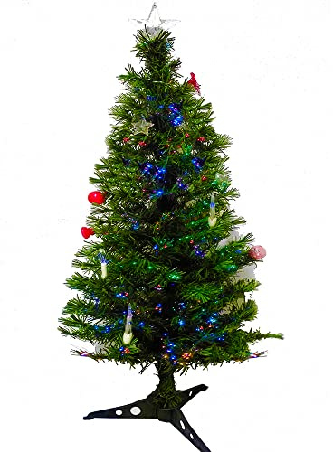 Rebeca Shop Albero di Natale con Punte in Fibra Ottica Multicolor Varie Lunghezze (120 Cm)