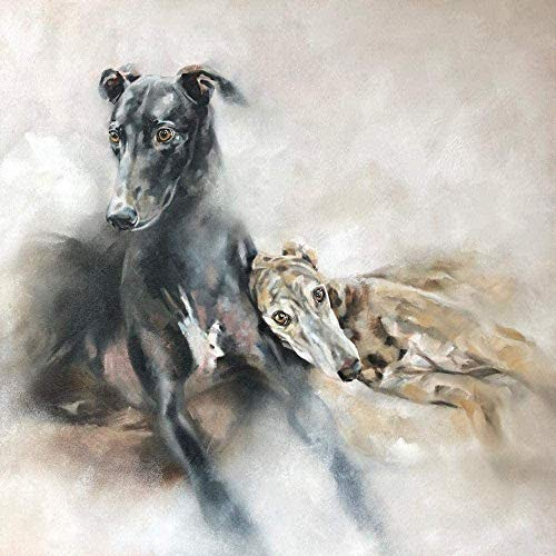 ZKAIAR Paint by Numbers DIY Whippet dog DIY Painting by Number Kits Oil Paint Drawing Canvas Home Decor Gift-40x50 cm without frame