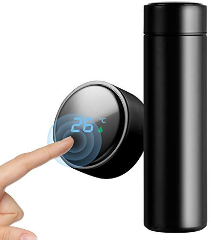 Intelligent Cup, Sweatproof Water Bottles, Flask, Stainless Steel, 500 ml, Insulated Water Bottle with Temperature Display